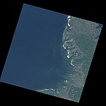 Pan-sharpened Landsat true-color imagery